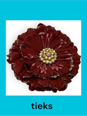 Tieks Burgundy Flower with Iridescent Rhinestone Center